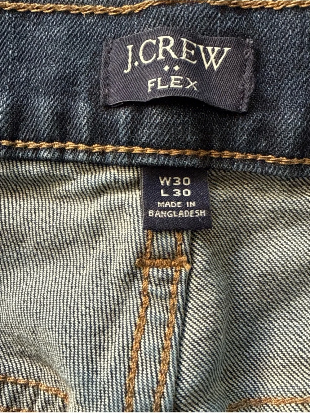 J Crew flex straight Men's Dark Blue Straight-Leg Jeans 30x30